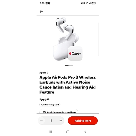 Apple AirPods Pro 3 + 2 Years AppleCare+ — Costco via DoorDash $170.40 before tax/fees [YMMV]