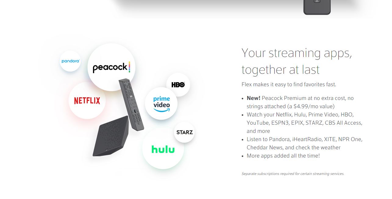 Xfinity Flex 4K  streaming device w/peacock plus free Only if you just have internet