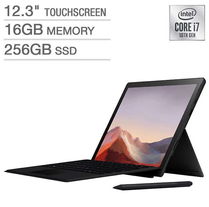 Surface Pro 7 Bundle  i7/16GB/256GB Bundle Black $1300 Costco  Exp. 6/14/20  with Typecover Pen $1299.99