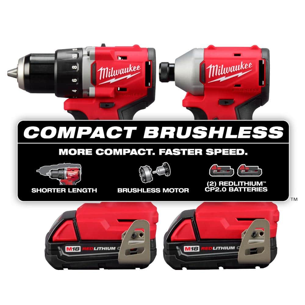 M18 18V LithiumIon Brushless Cordless Compact Drill/Impact Combo Kit