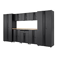 Husky 9-Piece Regular Duty Welded Steel Garage Storage System in Black $1697.50 at Home Depot
