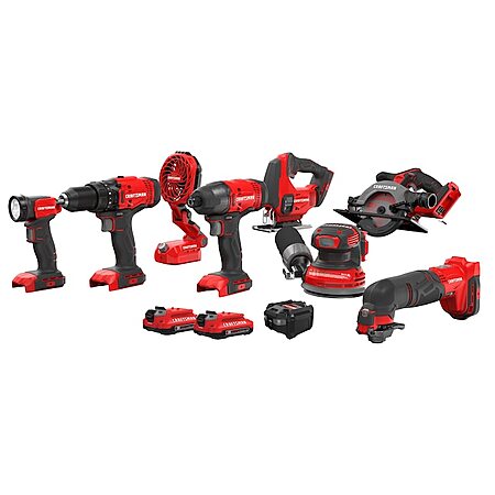 CRAFTSMAN V20 20-volt Max 8-Tool Power Tool Combo Kit with Soft Case (2-Batteries Included and Charger Included) $149 at Lowes