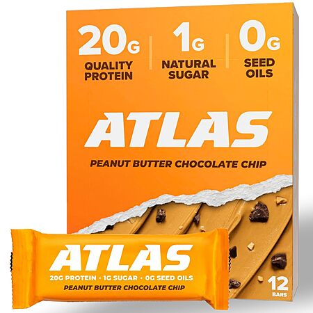 Prime Members: 12-Count Atlas Protein Bar (Peanut Butter Chocolate Chip) $11.55 w/ Subscribe & Save
