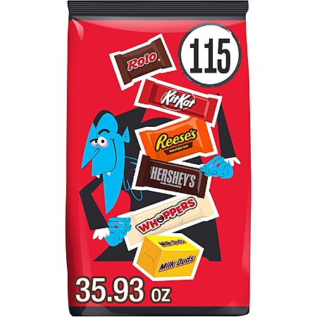Hershey's Assorted Chocolate Halloween Candy Bulk Variety Pack, 35.93 oz, 2 for $27.05 at Amazon