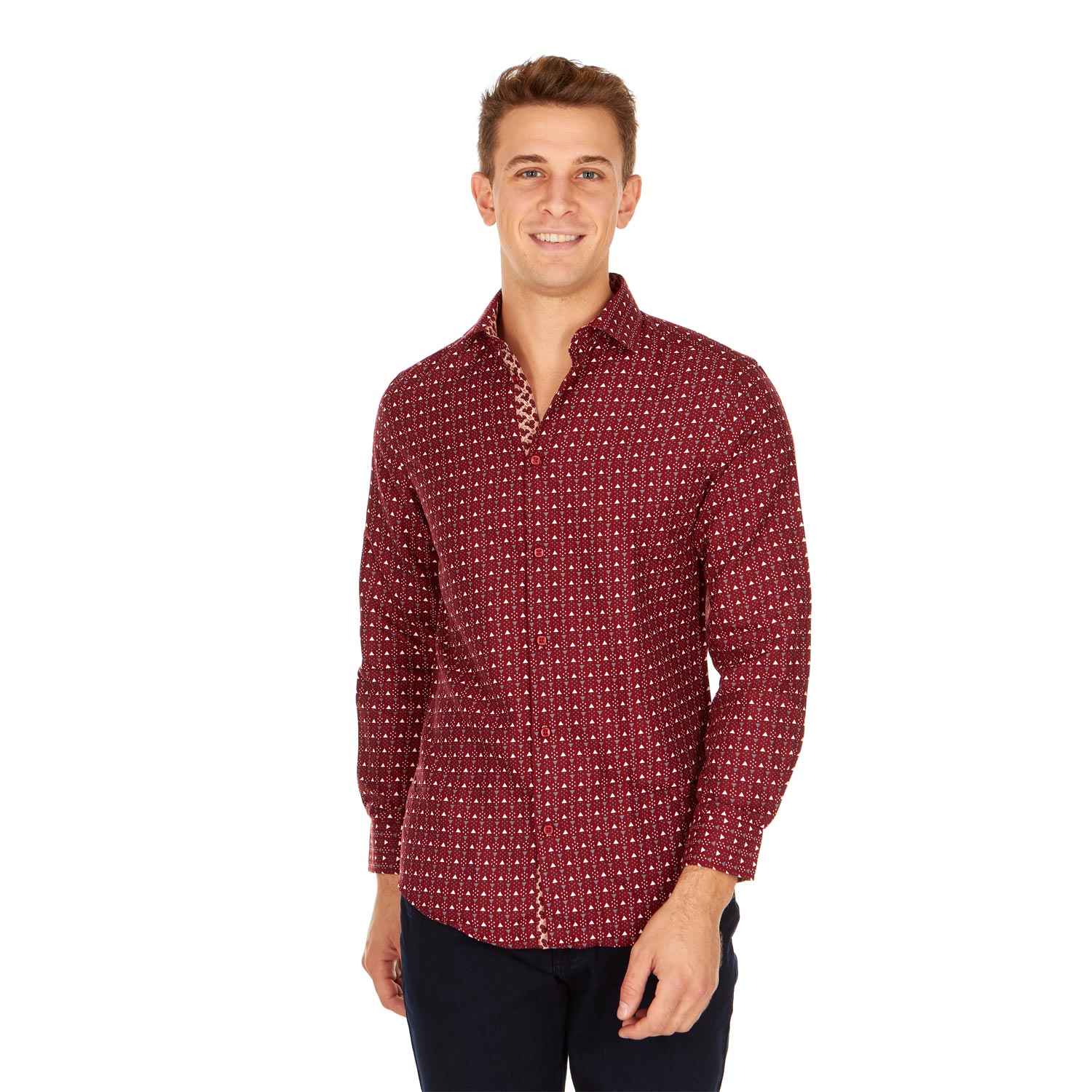 Men's Slim Fit Winter Designable Printed Long Sleeve Button Down Shirt - $12.74 + Free Shipping