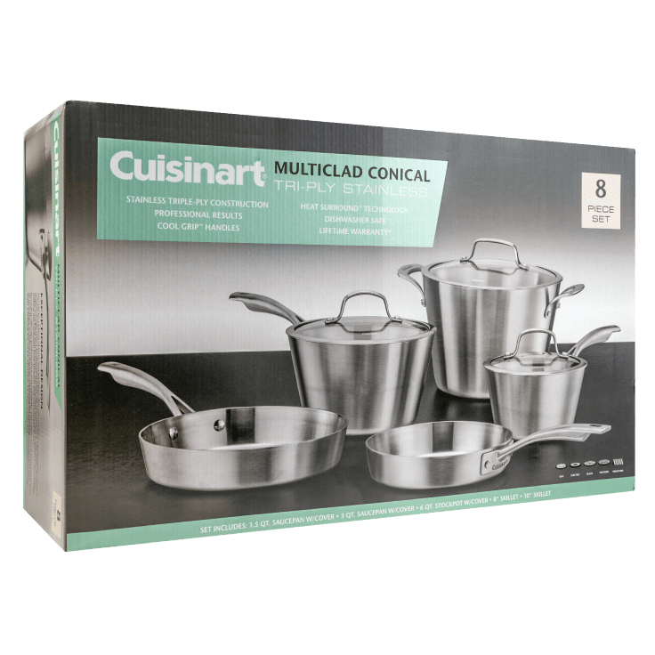 Cuisinart Multiclad Conical TriPly Stainless 8-Piece Cookware Set $99 + Free Shipping