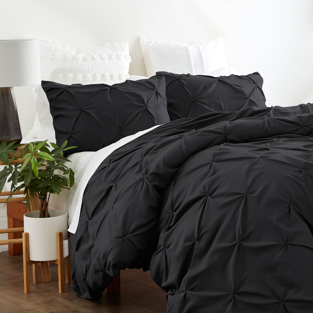 Linens & Hutch Pinch Pleat 3-Piece Duvet Cover Set: Starting at $25.07 + FS