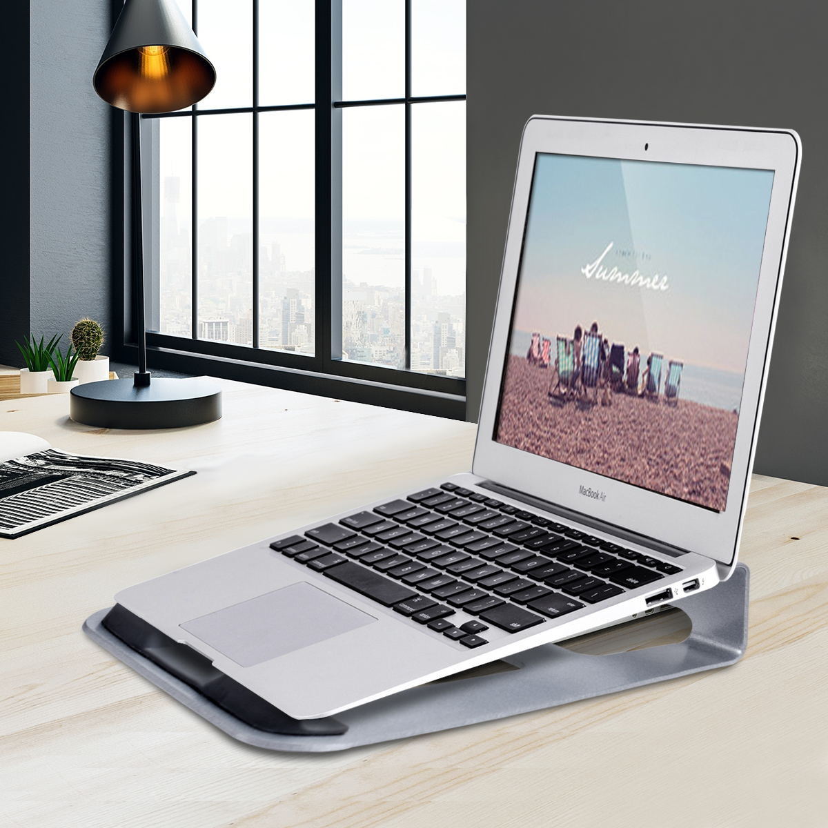 Costway Lightweight Aluminum Desk Holder 11"~15.5" Laptop Stand - $4.95 + Free Shipping