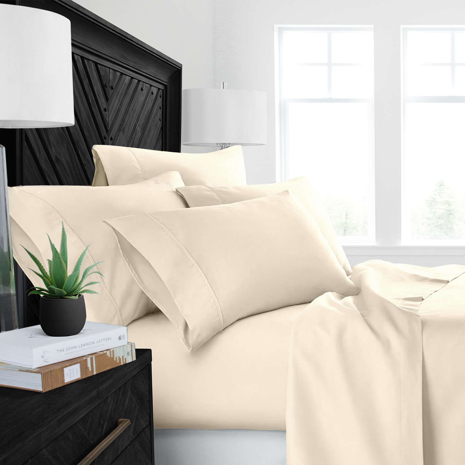Linens & Hutch Aloe Infused Luxury 4 Piece Sheet Set (Available in 11 Colors & 5 Sizes): Starting at $20.79