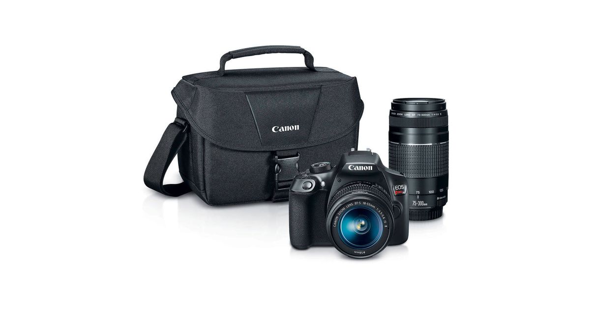 Canon EOS Rebel T6 DSLR Camera w/ 18-55mm + 75-300mm Lens Kit – $385 + FS (Authorized Retailer)
