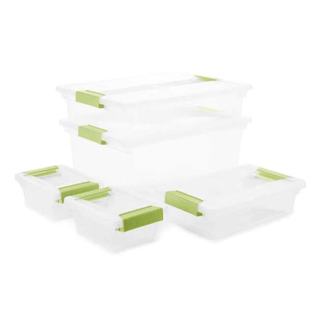 Sterilite Clip Box Set Plastic Stackable Storage Container Bins (5 Pack) for $9.99 + FS