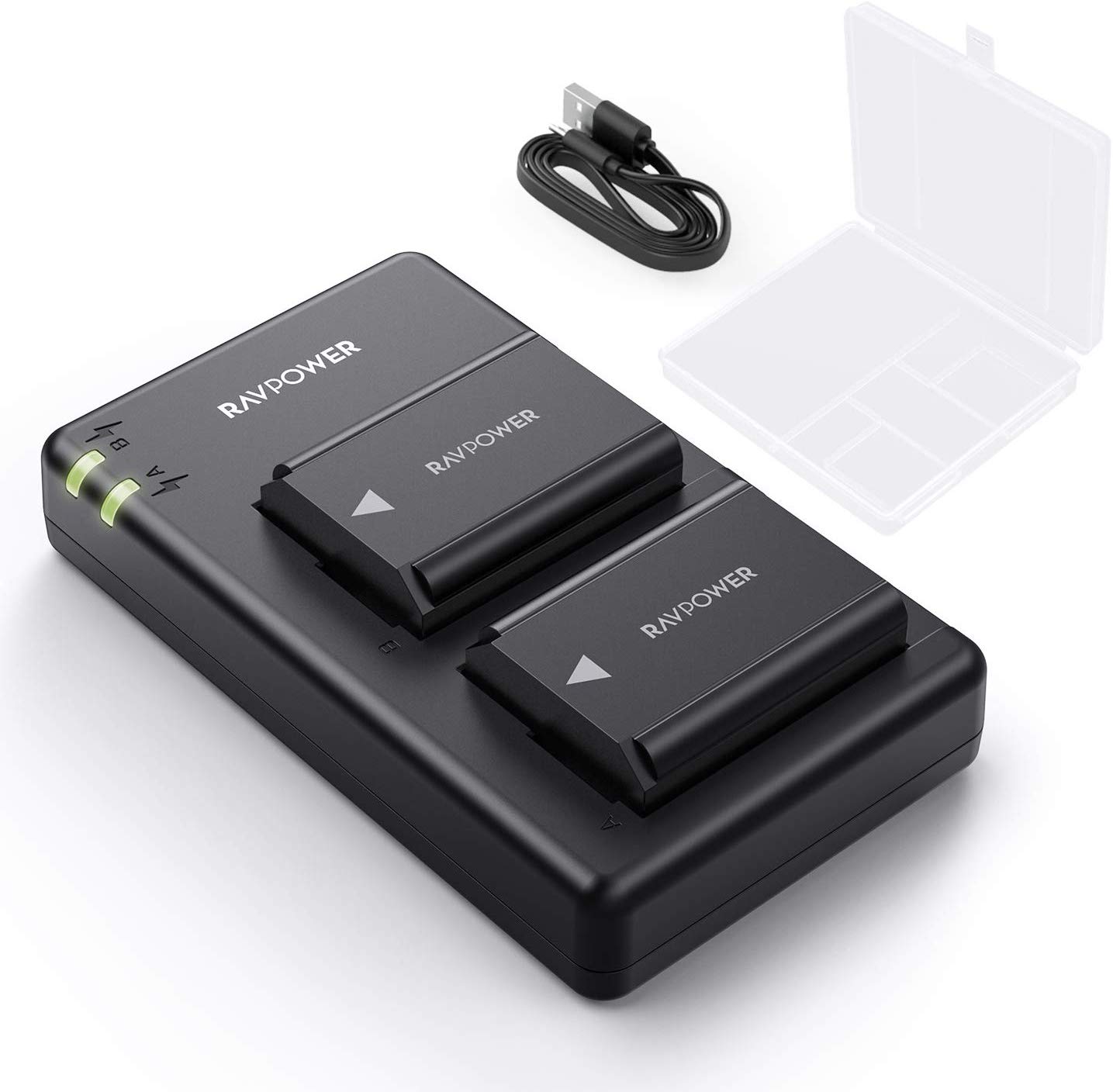 RAVPower NP-FW50 Camera Batteries Charger Set with Battery Case  $16.99 AC + FSSS