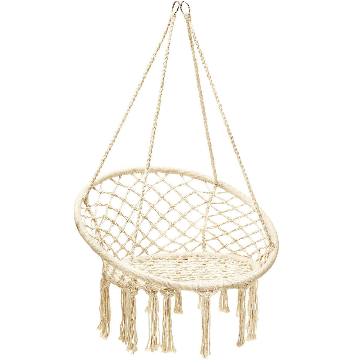 Hammock Chair Cotton Rope Handwoven Hanging Chair $50.95 + Free Shipping
