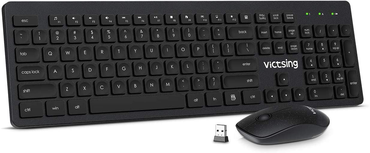 VicTsing Wireless Mouse and Keyboard[Whisper Quiet], 2.4GHz Wireless Keyboard and Mouse Combo - $14.99 AC + FSSS