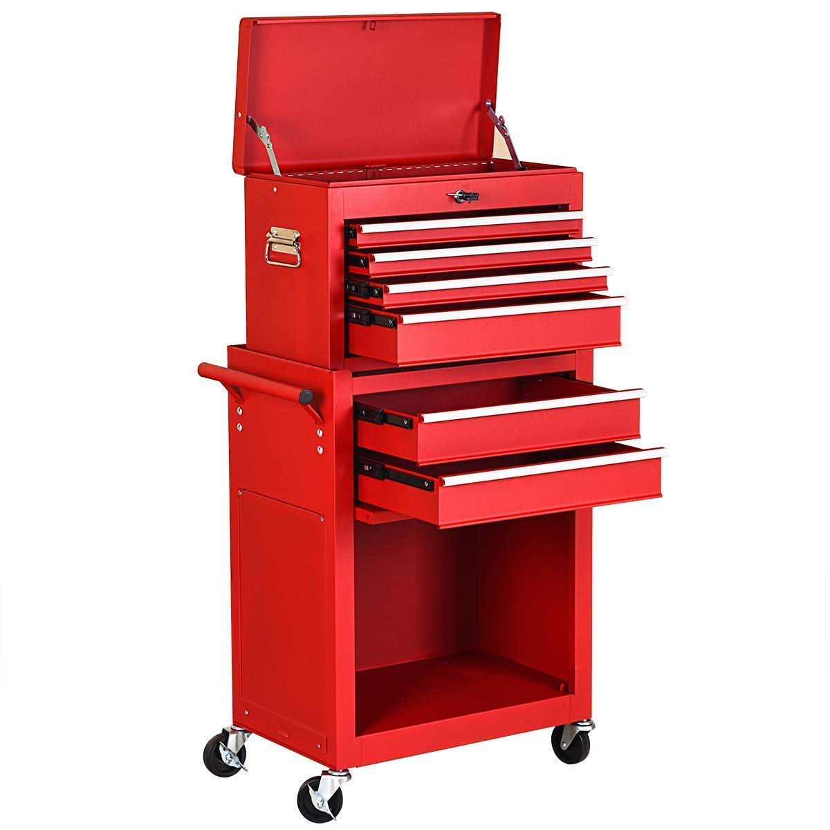 Goplus 6-Drawer Rolling Tool Chest Removable Tool Storage Cabinet with Sliding Drawers (Red) -- $169.99 + Free Shipping