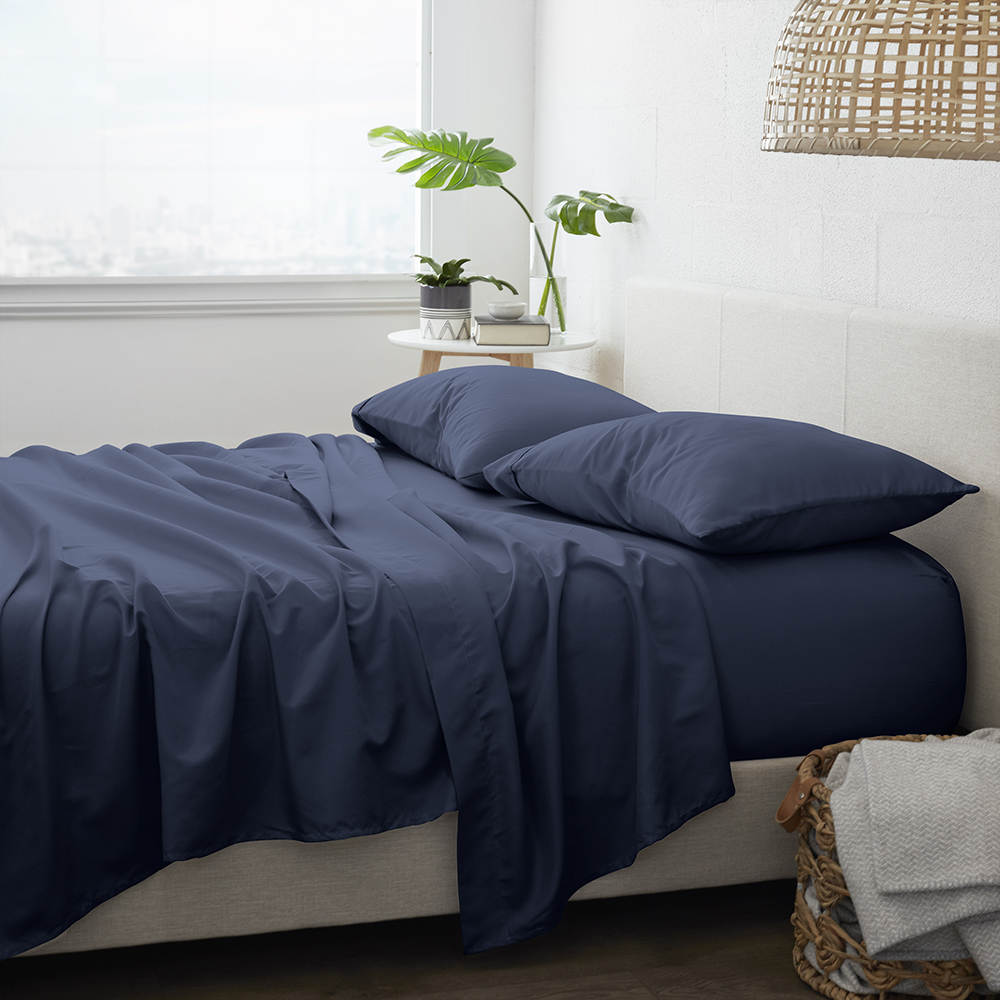 Linens & Hutch 4-Piece Solid Sheet Set From $18.48 + FS