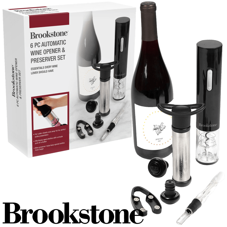 Brookstone 6-Piece Wine Opening and Preserver Essentials Gift Set $30