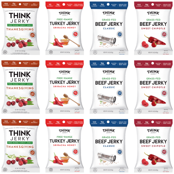 12-Pack Think Jerky 1.5oz Bags $27