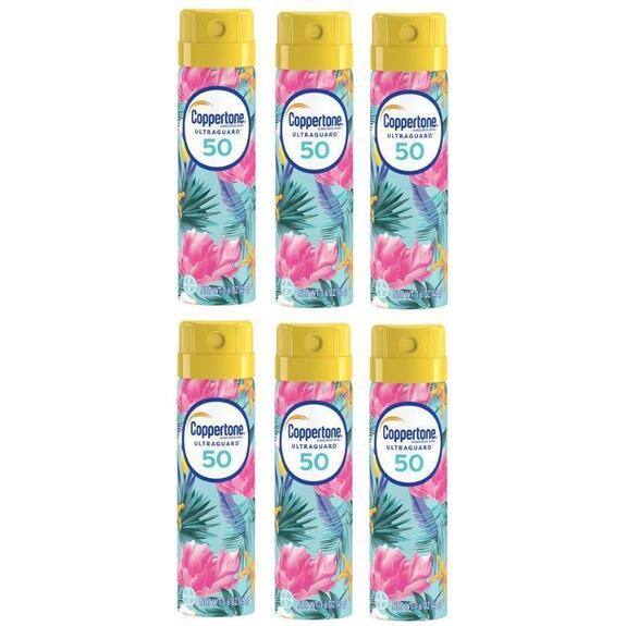 Coppertone Ultraguard Sunscreen Spray, SPF 50, 1.6 Oz - 6 Pack for $15.99 + FS