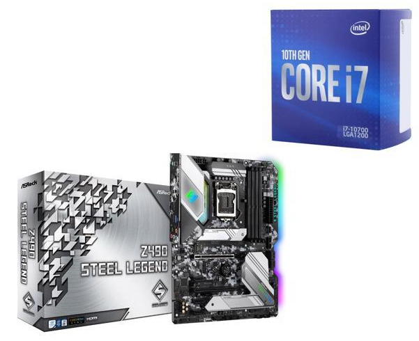 Intel i7-10700 8-Core Desktop Processor Bundle Deals + ASRock Z490 Steel Legend MB for $499.98 AR or Gigabyte Z490 AORUS MB for $544.98
