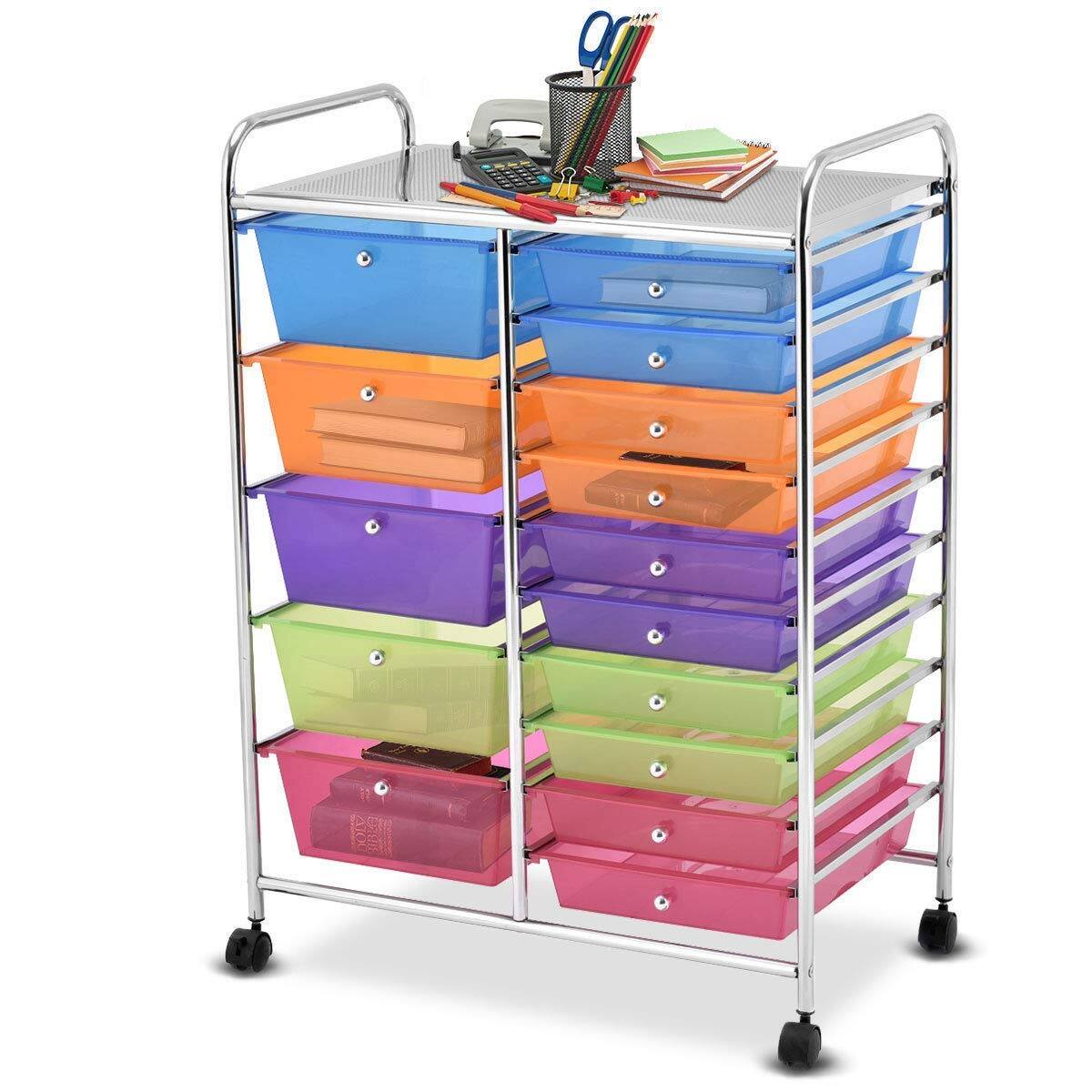 Giantex 15-Drawer Rolling Storage Cart Organizer $72.19 AC + Free Shipping