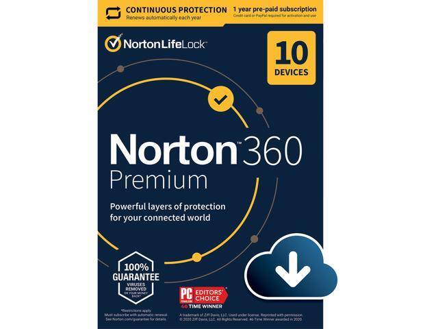 10-Devices Norton 360 Premium - Antivirus Software for $24.99 AC