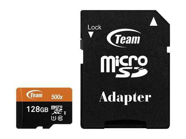 Team 128GB microSDXC UHS-I/U1 Class 10 Memory Card with Adapter, Speed Up to 80MB/s - $14.99 + FS