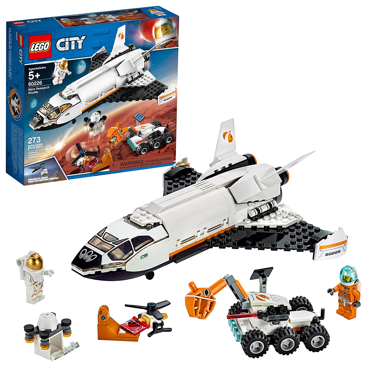 LEGO City Space Mars Research Shuttle 60226 Space Shuttle Toy Building Kit with Mars Rover and Astronaut Minifigures for $31.99 + FSSS