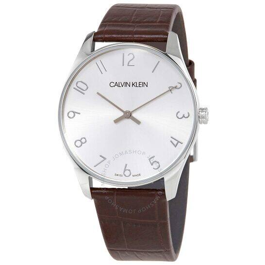 CALVIN KLEIN Classic Quartz Silver Dial brown Leather Men's or Ladies Watch - $39.99 Shipped