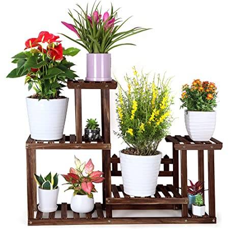 Yaheetech Wooden Plant Stand Multiple Tiered Flower Rack Brown 37.4 x 9.8 x 28.7 inch $34.79 + Free Shipping