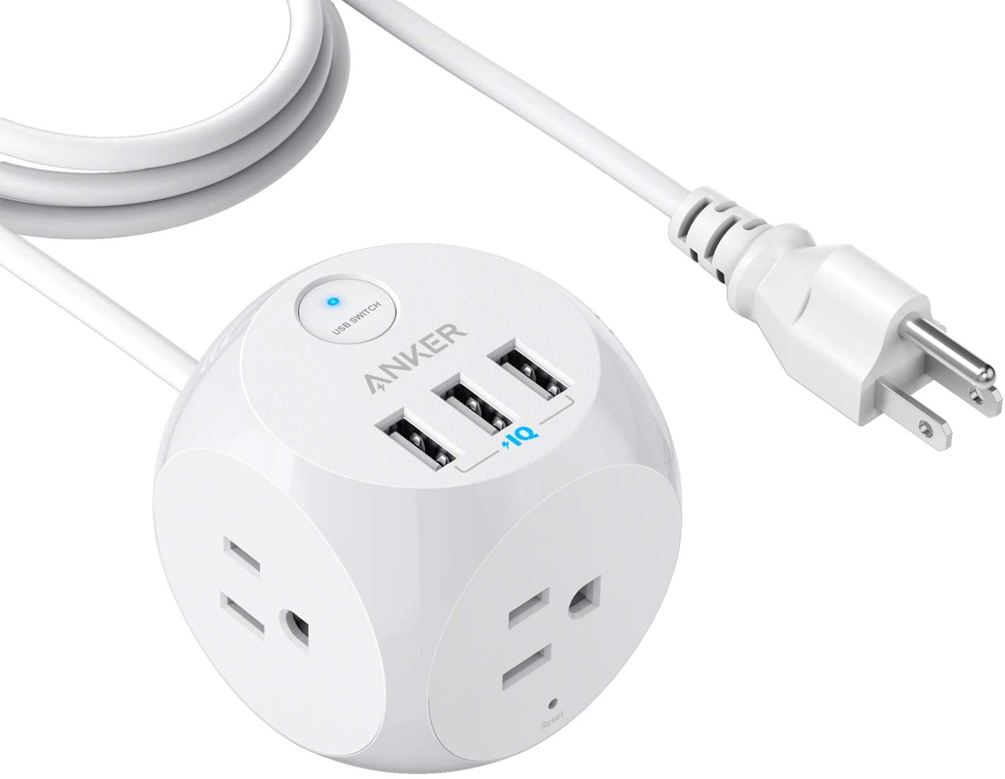 Anker Power Strip Power Cube w/ 3 Outlets + 3 USB Ports (White) $15.99 AC + FSSS