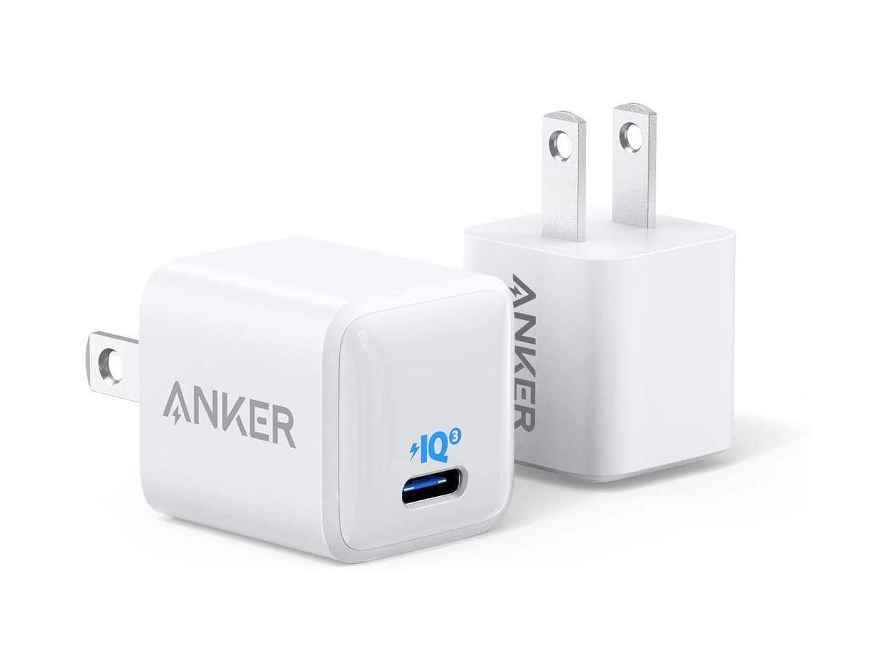 Anker USB C Charger 18W PIQ 3.0 Compact Fast Charger Adapter (2-Pack) | $21.99 AC + Free Shipping