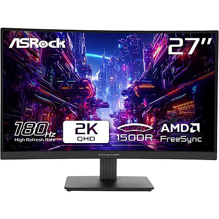MONITOR ASROCK 27" GAMING CURVO PG27QRT1B 2K (NEGRO)