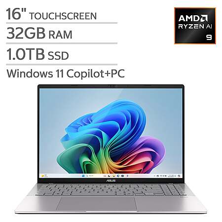Asus VivoBook S16 Laptop: 16" FHD+ 120Hz Touch IPS, Ryzen AI 9 465, 32GB DDR5, 1TB Gen4 SSD, Win11H