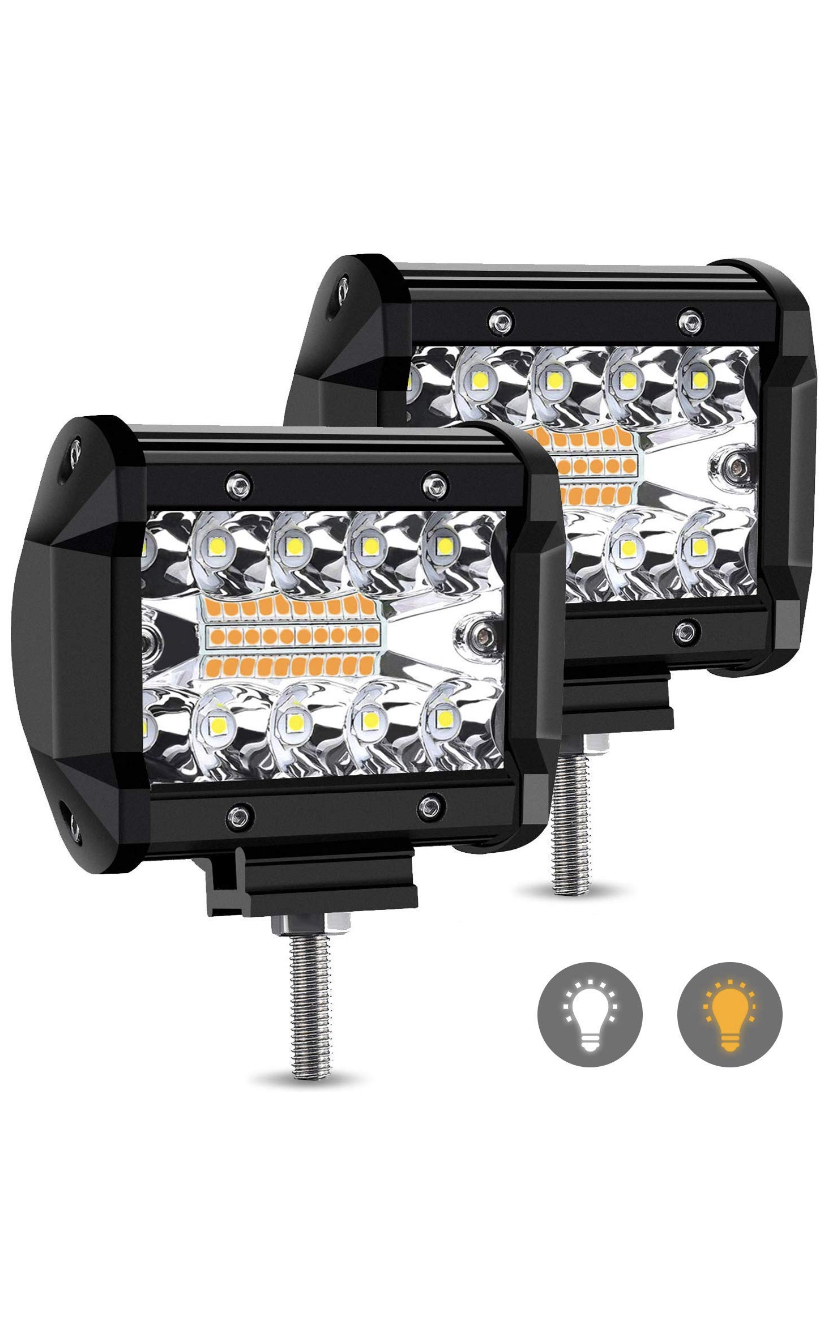 LED Light Bar Pods 4-Inch Amber/White $12.99