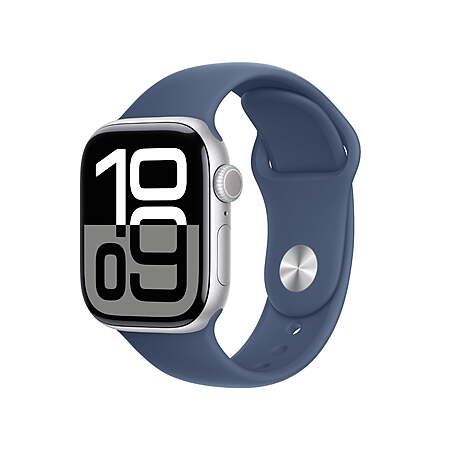 Apple Watch Series 10 GPS + Cellular 42mm Silver Aluminum Case with Denim Sport Band - S/M $299.99 at Walmart