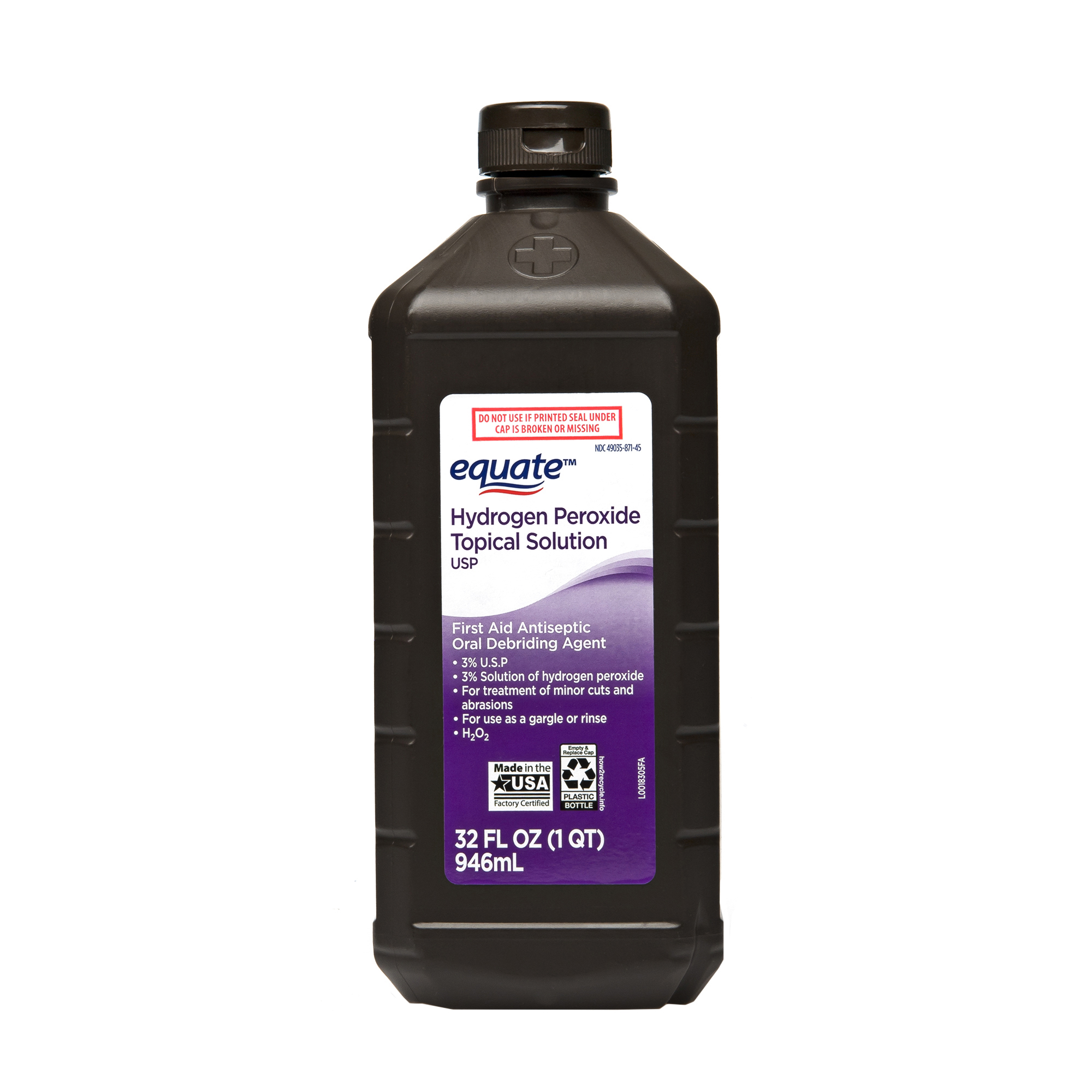 Hydrogen Peroxide at Walmart (4 Pack) Hydrogen Peroxide, 3%, 32-oz. $3.52 OR $3.69. Single or 2Pack also available