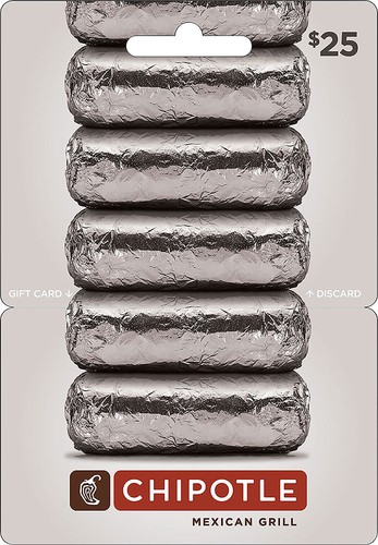 Chipotle $25 Gift Card for $22.50 Deal of the Day