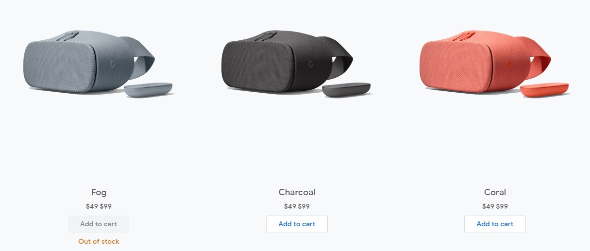 Google Daydream View VR Headset - (Charcoal & Coral) free shipping $49