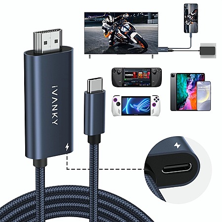 iVANKY 2-in-1 USB C to HDMI cable with Charging Port $9.99 + Free ...
