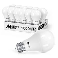 12-Pack Mastery Mart Non-Dimmable A19 14W LED Light Bulbs (Daylight White, 1500 Lumens, 5000K) $10.99 + Free Shipping w/ Prime or on $35+