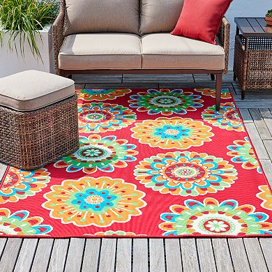 Sonoma Goods For Life Floral Medallion Indoor/Outdoor Area Rug $34.67 ...