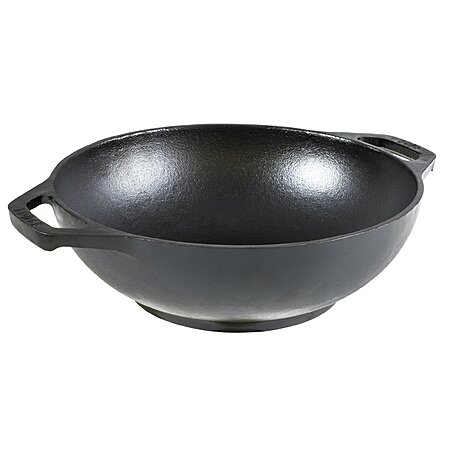 9" Lodge Pre-Seasoned Cast Iron Mini Wok w/ Loop Handles $17