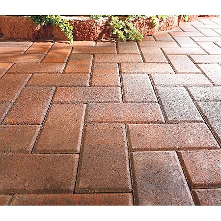 Holland Rectangle Concrete Paver (Red/Charcoal. 8"L x 4"W x 2"H) $0.25 + Free Store Pickup
