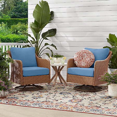 2-Piece Mainstays Chelsea Outdoor Patio Swivel Rocker w/ Cushions (Blue, Terracota) $297.00 + Free Shipping