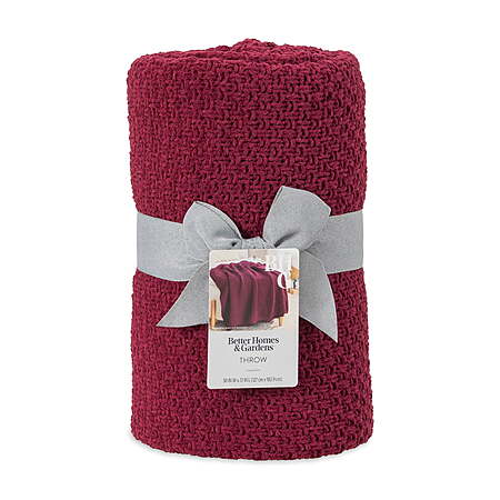 50"x72" Better Homes & Gardens Chenille Knit Oversized Throw Blanket (Merlot Wine) $8.97 + Free Shipping w/ Walmart+ or on $35+