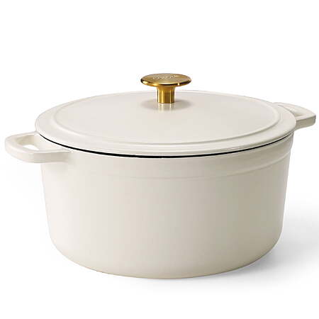 5-Quart Carote Enameled Cast Iron Dutch Oven w/ Lid (White, Red) $39.99 + Free Shipping
