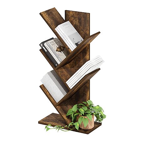 Furinno 5-Tier Tree Bookshelf (Amber Pine) $21.85 + Free Shipping w/ Prime or on $35+