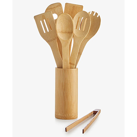 7-pc Arch Studio Bamboo Utensil Set & Holder $12
