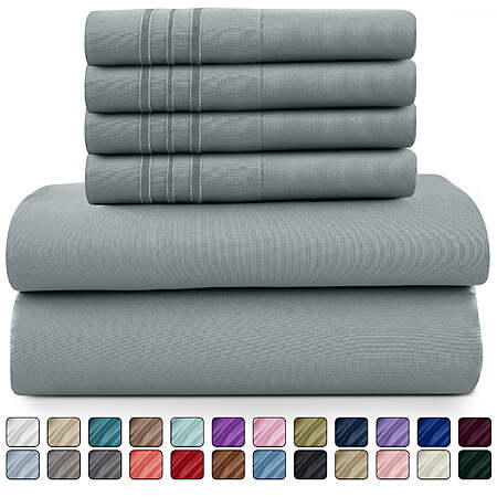 6-Piece Lux Decor Ultra Soft Microfiber Sheets Set w/ 16" Deep Pocket (Queen, Light Gray) $17.99 + Free S&H w/ Walmart+ or on $35+